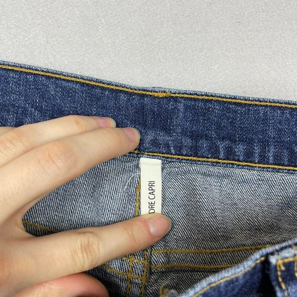 Rag & Bone Womens Distressed Dre Capri Jeans Size 33 Blue Raw Hem Deville Wash - Picture 9 of 14